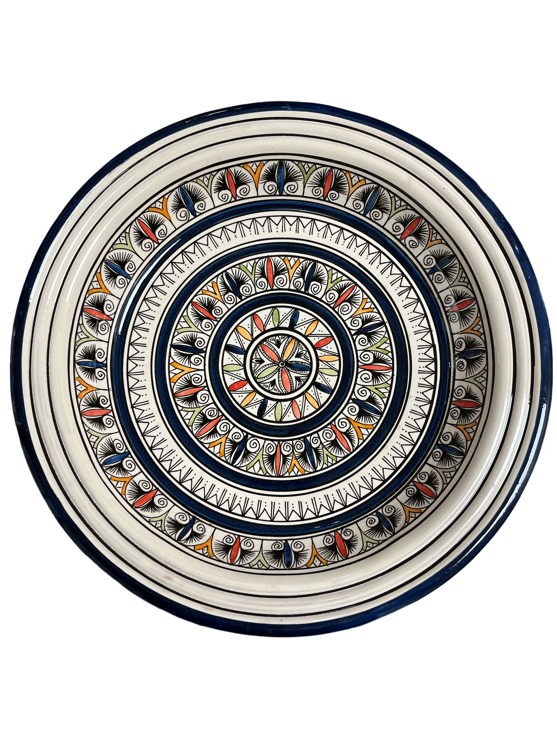 Kasriya Clay Plate Guessaa Decorated 40 cm Pottery ZaytunaMart.ca