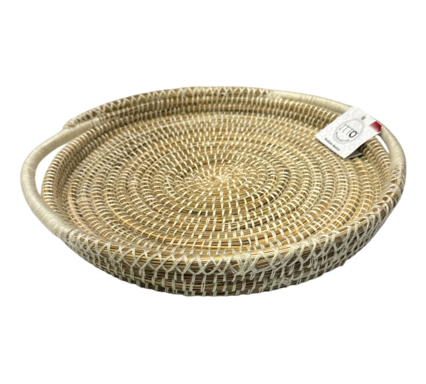 ITTO Panier marocain artisanal moyen rond avec poignées 36cm/14"