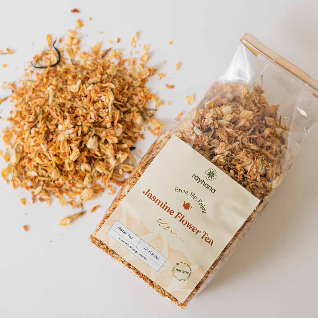 Jasmine Flower Herbal Tea – Rayhana Organics – Whole Dried Blossoms