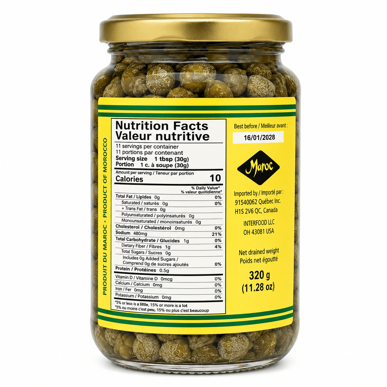 Jeblia Moroccan Capers Pickled in Brine 380g