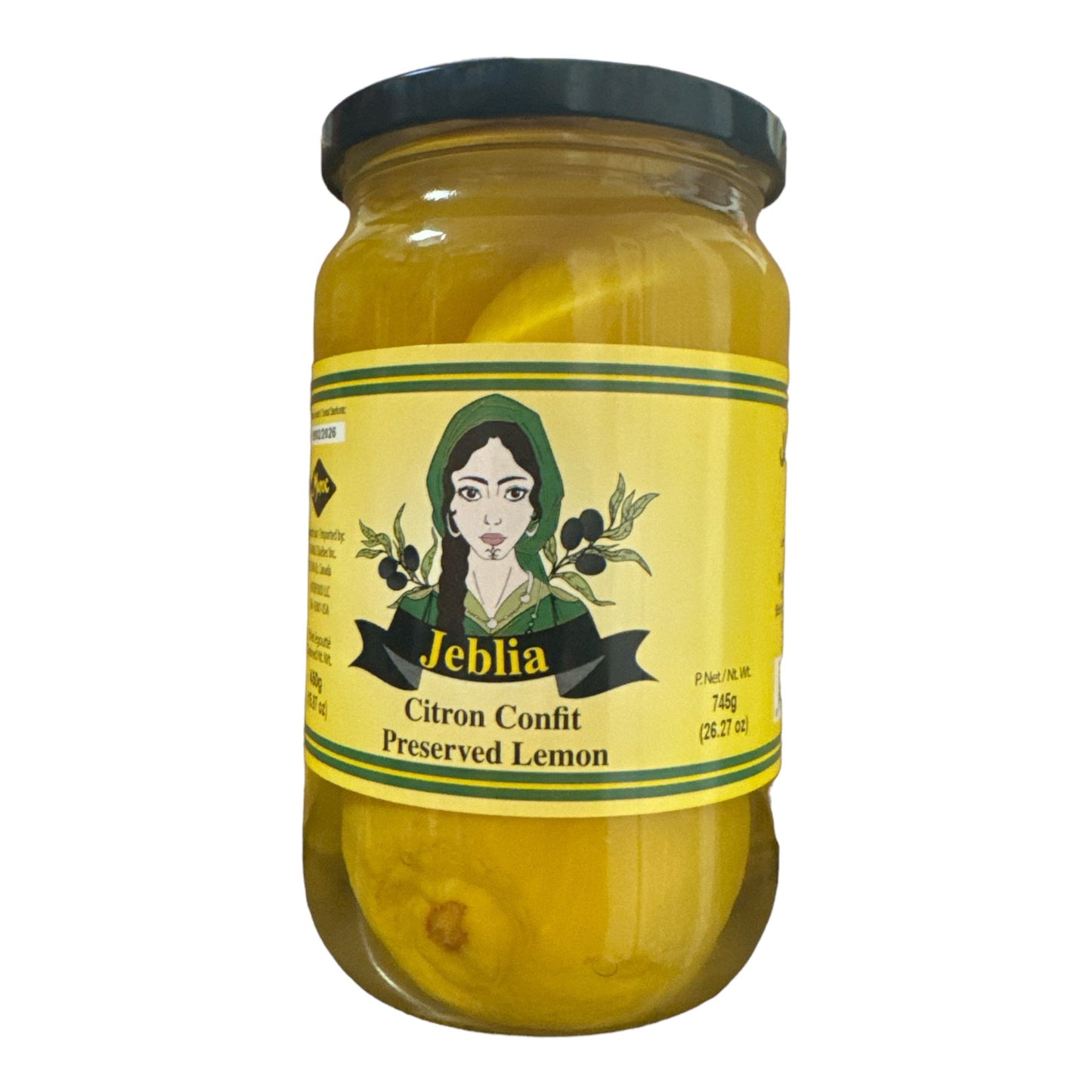 Jeblia Citron confit bocal 450g poids net égoutté