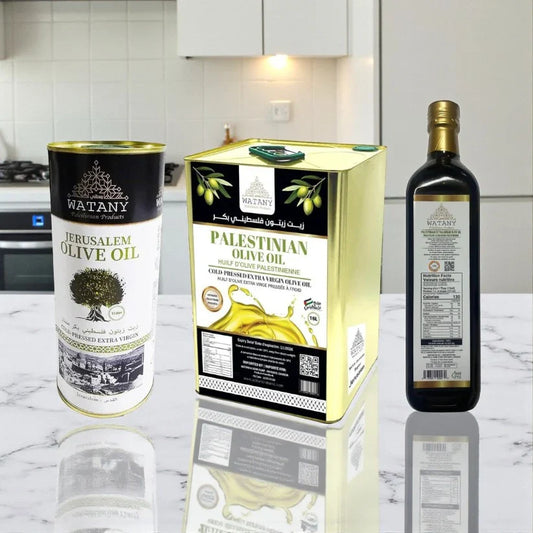 Al Quds Palestinian Olive Oil – Premium Extra Virgin Olive Oil (750 ml, 1 L & 16 L Options)
