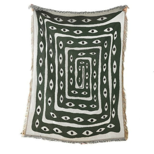 Anyhouz Throw Blanket Green Eye Snake Camping Mat