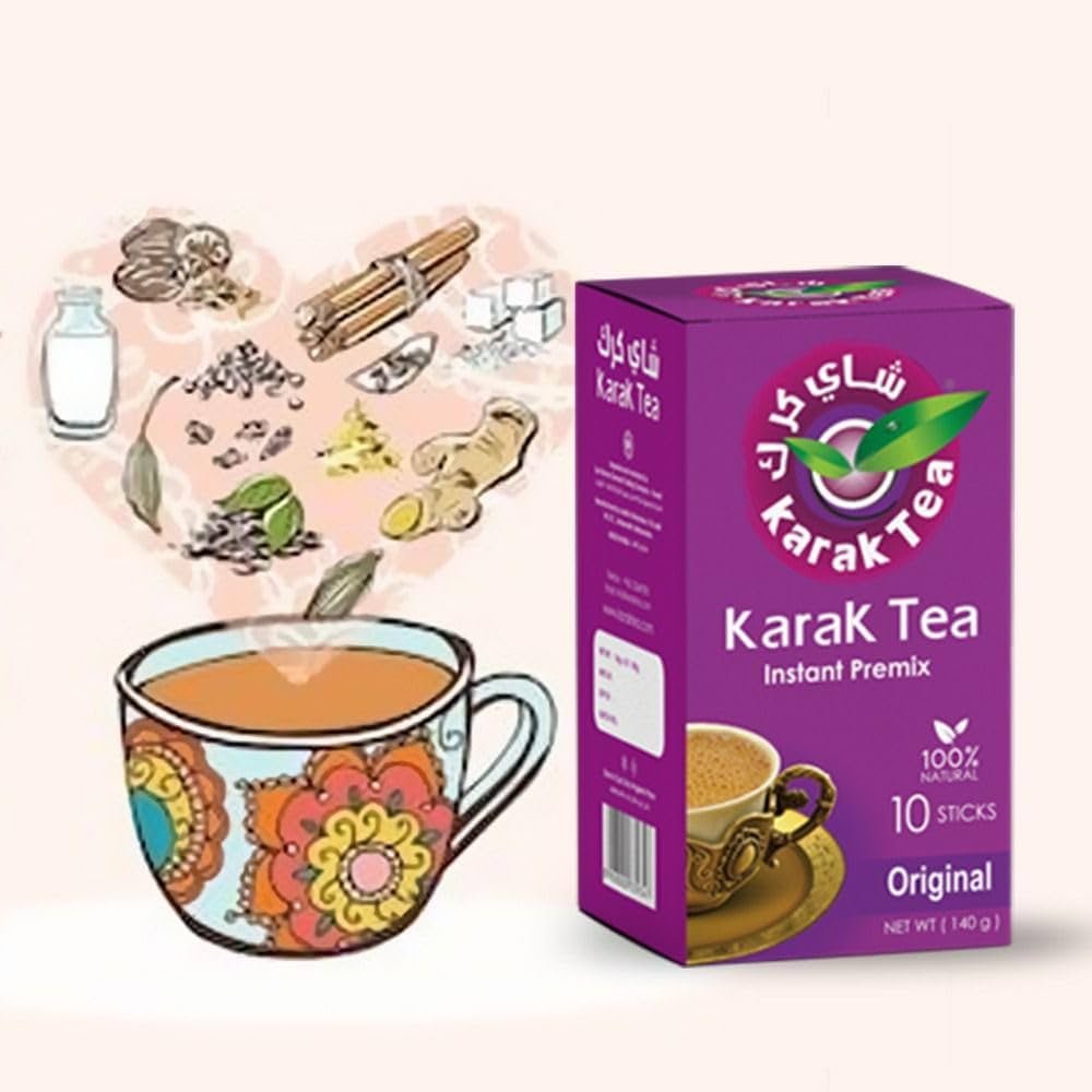 Préparation instantanée Karak Tea Original Chai - Lot de 5 (10 sachets chacun)