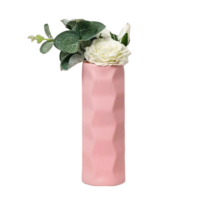 Anyhouz Flower Vase Pink Small Nordic Plastic Table Centerpiece Decor