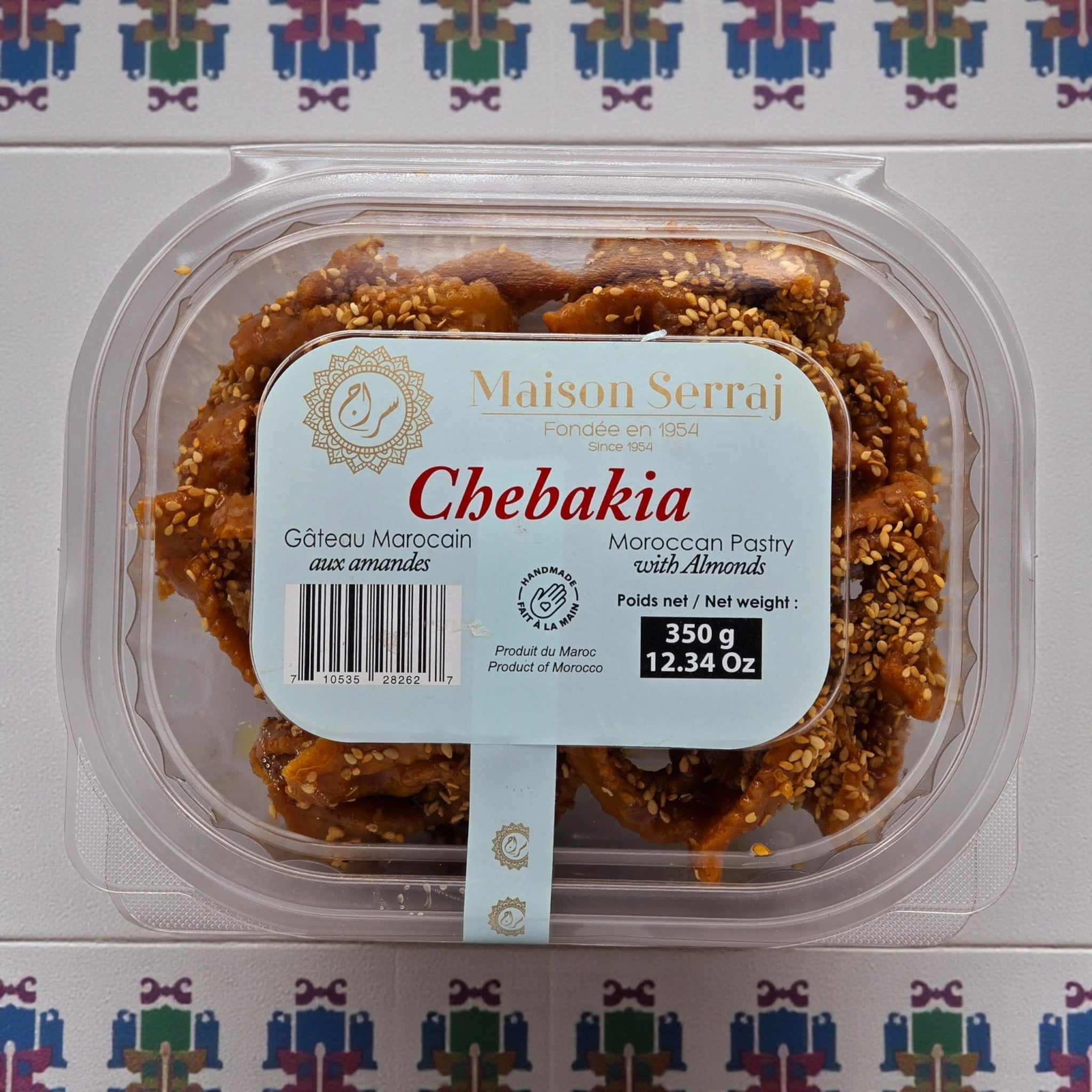 Maison Serraj Chebakia – Moroccan Sesame & Almond Pastry in Honey Syrup (220g)