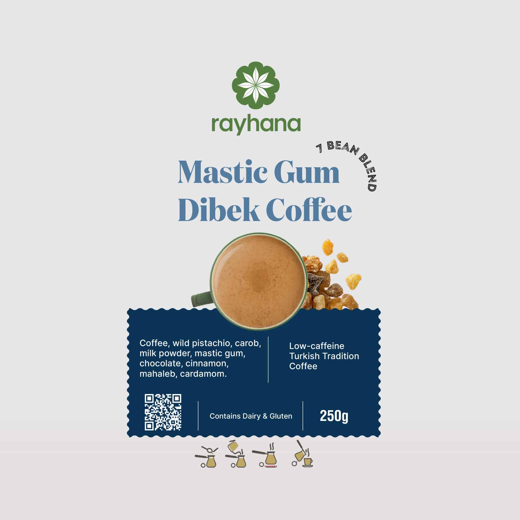 Mastic Dibek Turkish Coffee – 7-Bean Blend by Rayhana