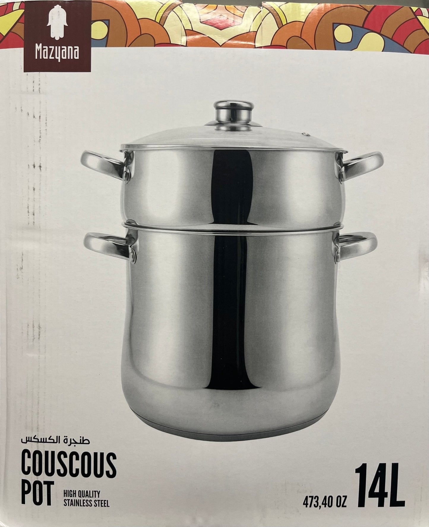 Mazyana Couscoussier Marmite Vapeur Inox 14L