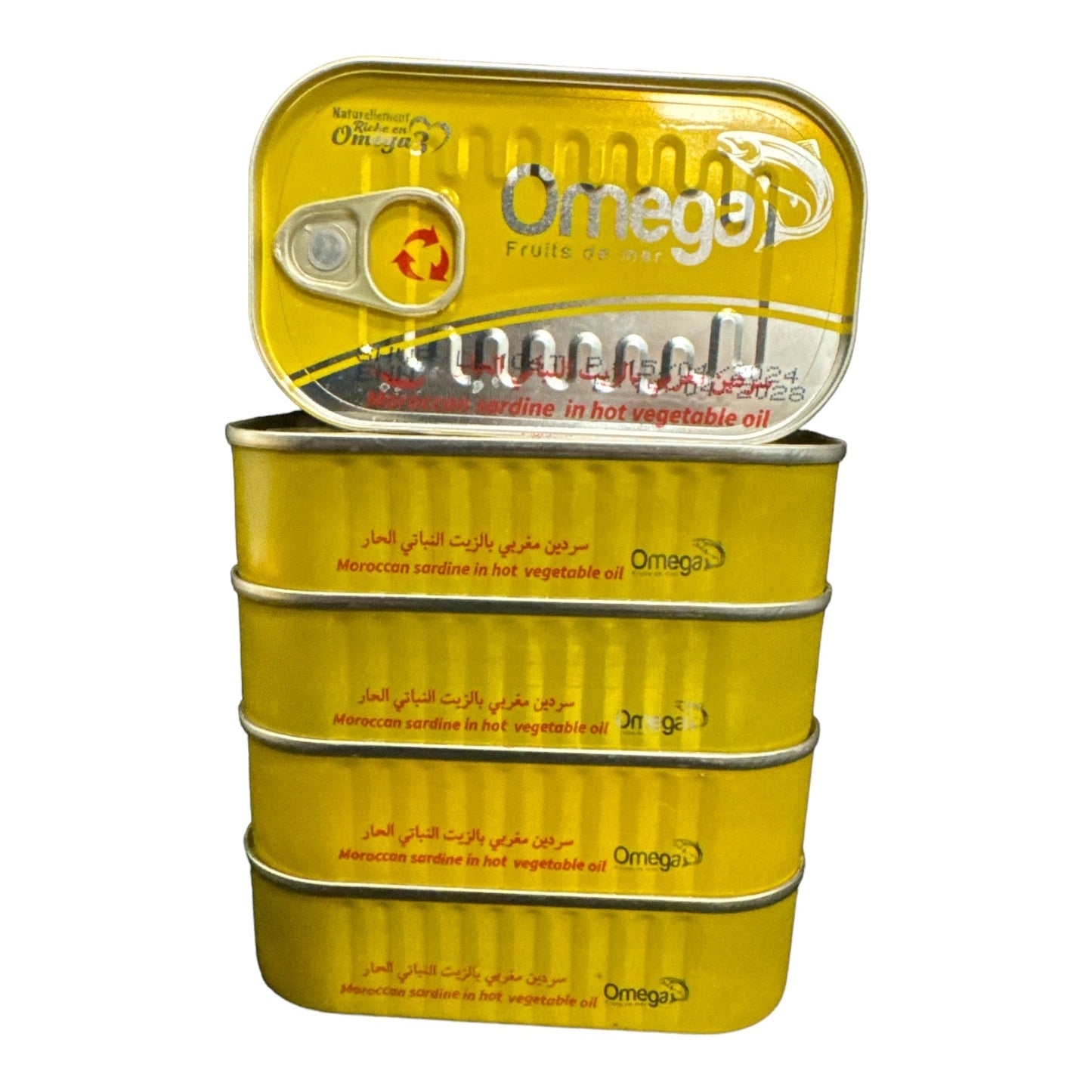 Sardines OMEGA à l'huile végétale pimentée 5x125g