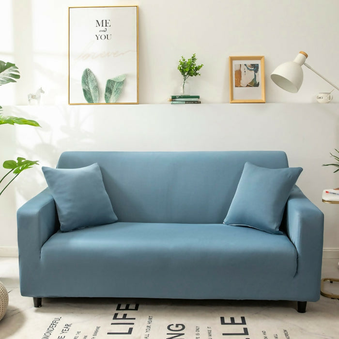 Anyhou Sofa Cover Plain Grey Blue Style and Protection