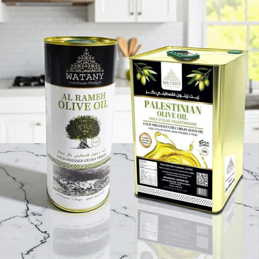 Huile d’Olive Palestinienne Al Rameh – Huile d’Olive Vierge Extra Premium Primée (1 L et 16 L)