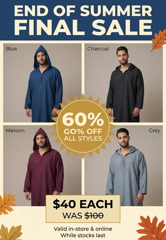 ALAMANDA Men's Moroccan Hooded Djellaba