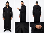 Authentic Handcrafted Moroccan Djellaba – Premium Mlifa Fabric – Black