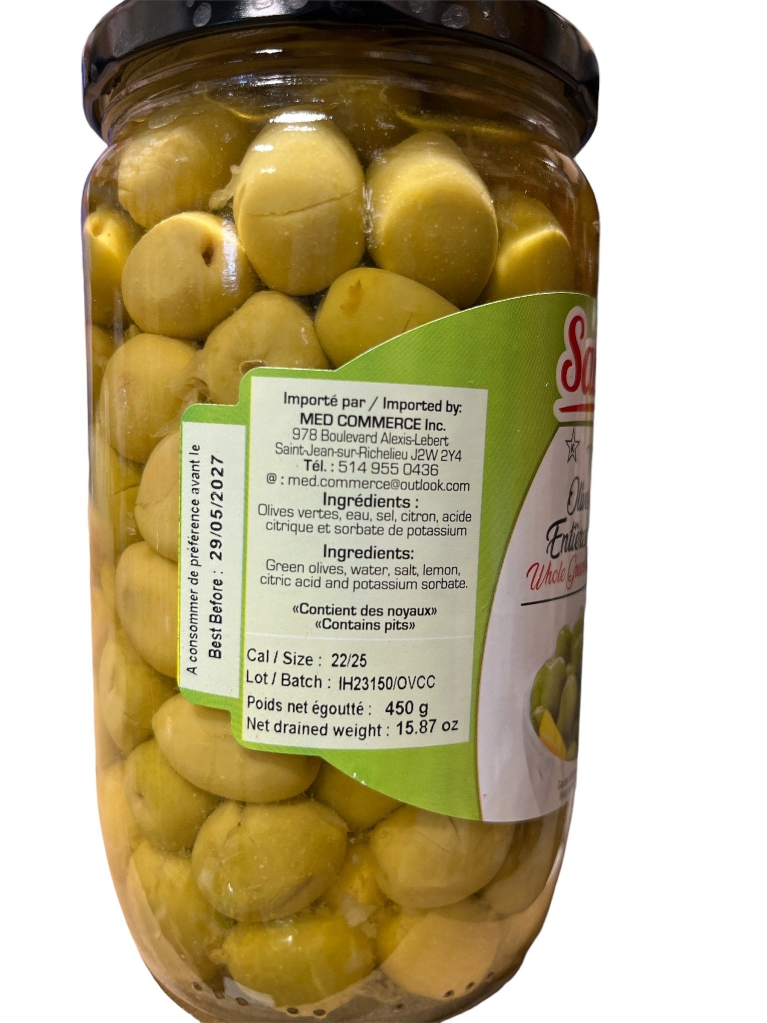 Jeblia Cracked Olives with lemon 480g - Authentic from Zaytuna Mart Canada