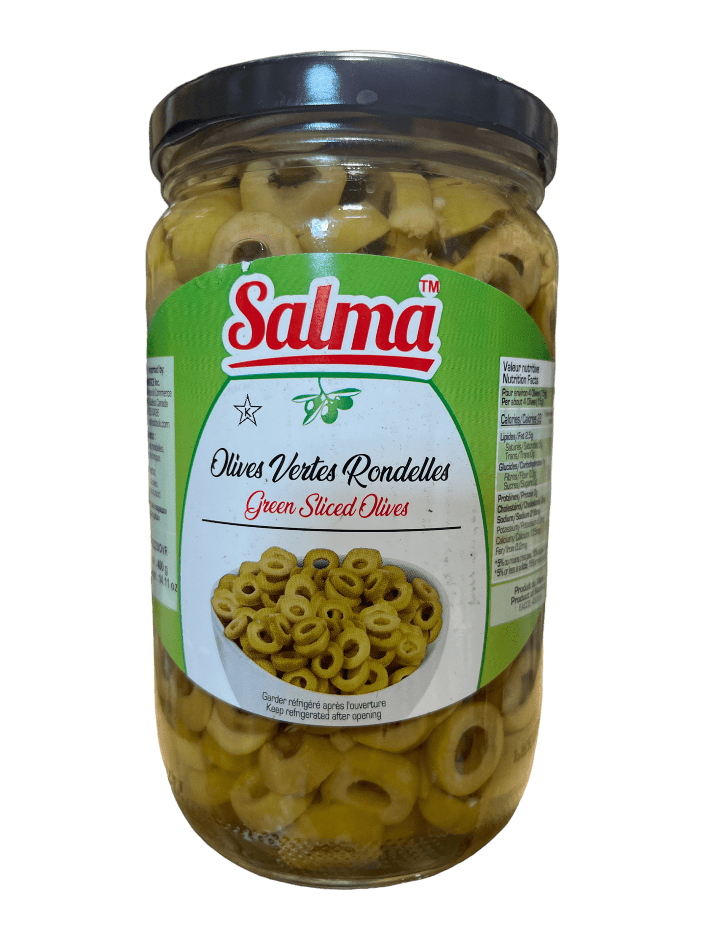 Salma  Sliced Green Olives 450gNet