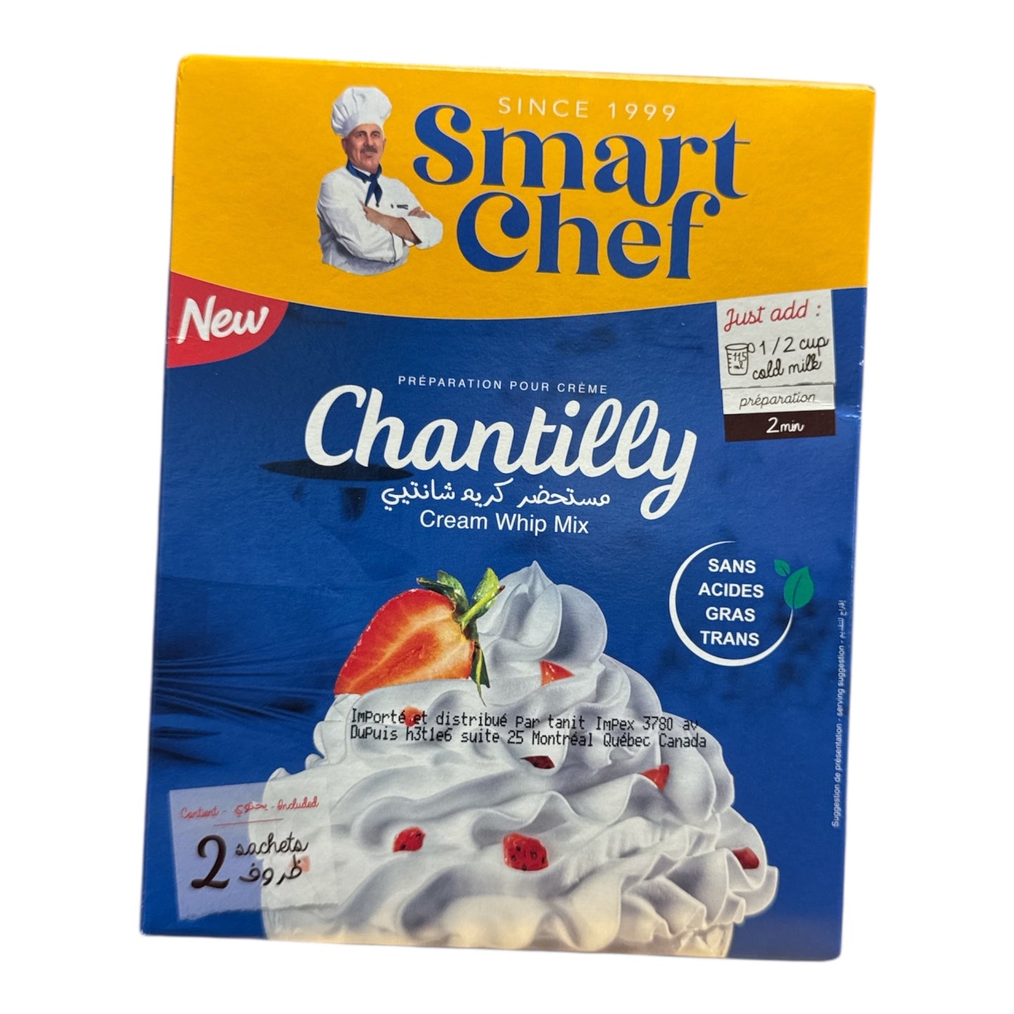 Préparation pour Crème Fouettée Chantilly Smart Chef - 72g