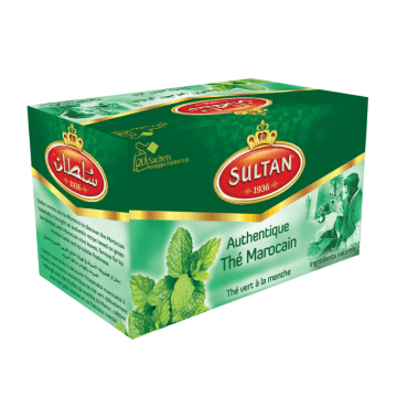 SULTAN Tisane Thé Vert Marocain Authentique à la Menthe 20 sachets