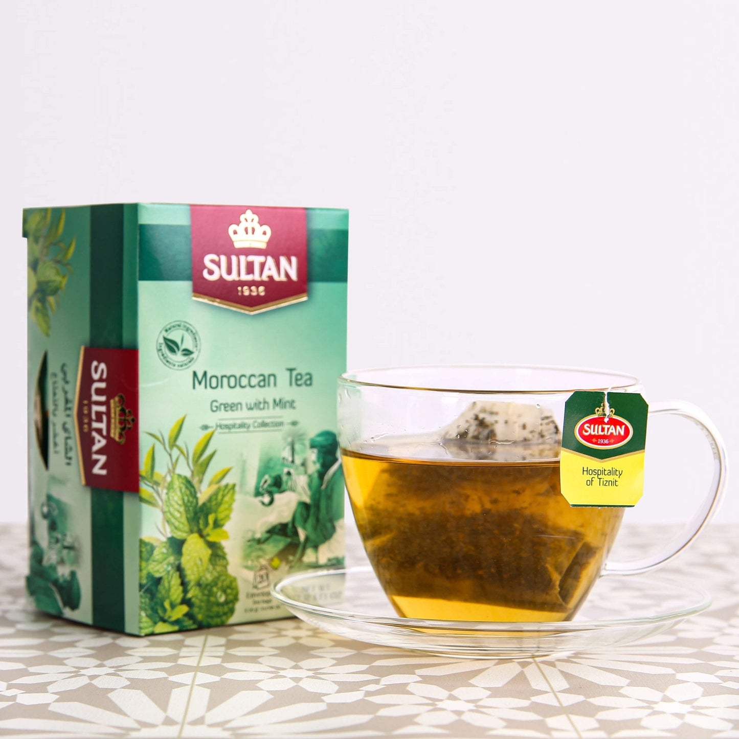 SULTAN Tisane Thé Vert Marocain Authentique à la Menthe 20 sachets