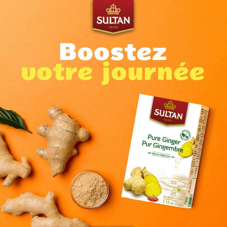 SULTAN Tisane Gingembre Pur - Lot de 5 (20 sachets chacun)