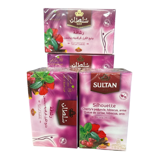 SULTAN Tisane Silhouette Tea : Cherry, Hibiscus, Anise, Mint & Liquorice - 5 Pack (20 Bags Each) FOODS ZaytunaMart.ca