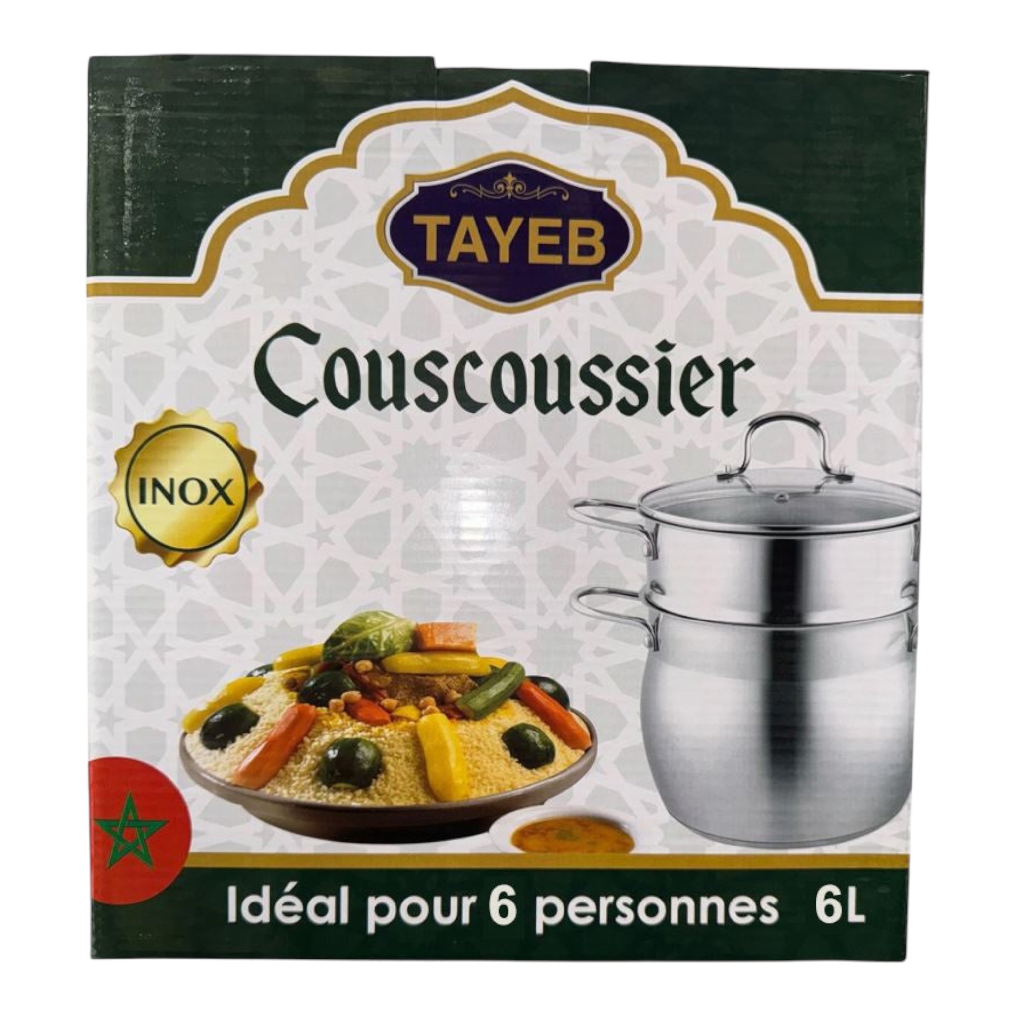 TAYEB Couscoussier Pot Stainless Steel Steamer 4L