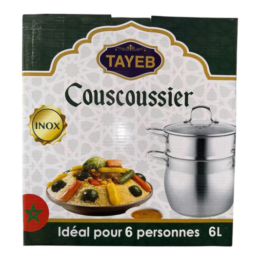 TAYEB Couscoussier Marmite à Vapeur en Acier Inoxydable 6L