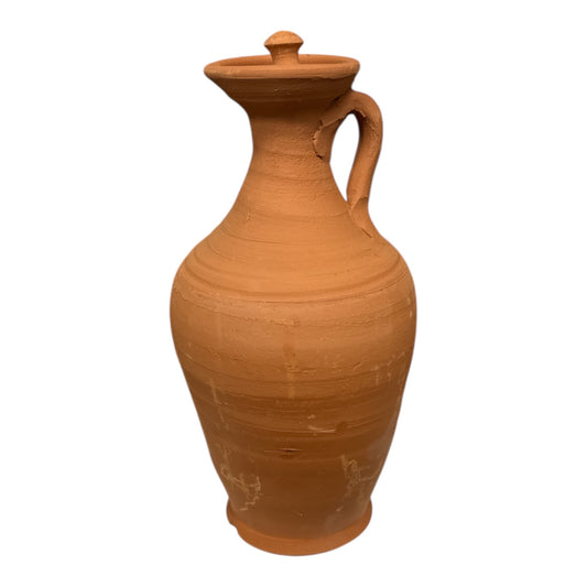 Buy Traditional Moroccan Terracotta Water Jar Khabiya 2L - Authentic Clay Pitcher painted with natural tar online - ZaytunaMart.ca