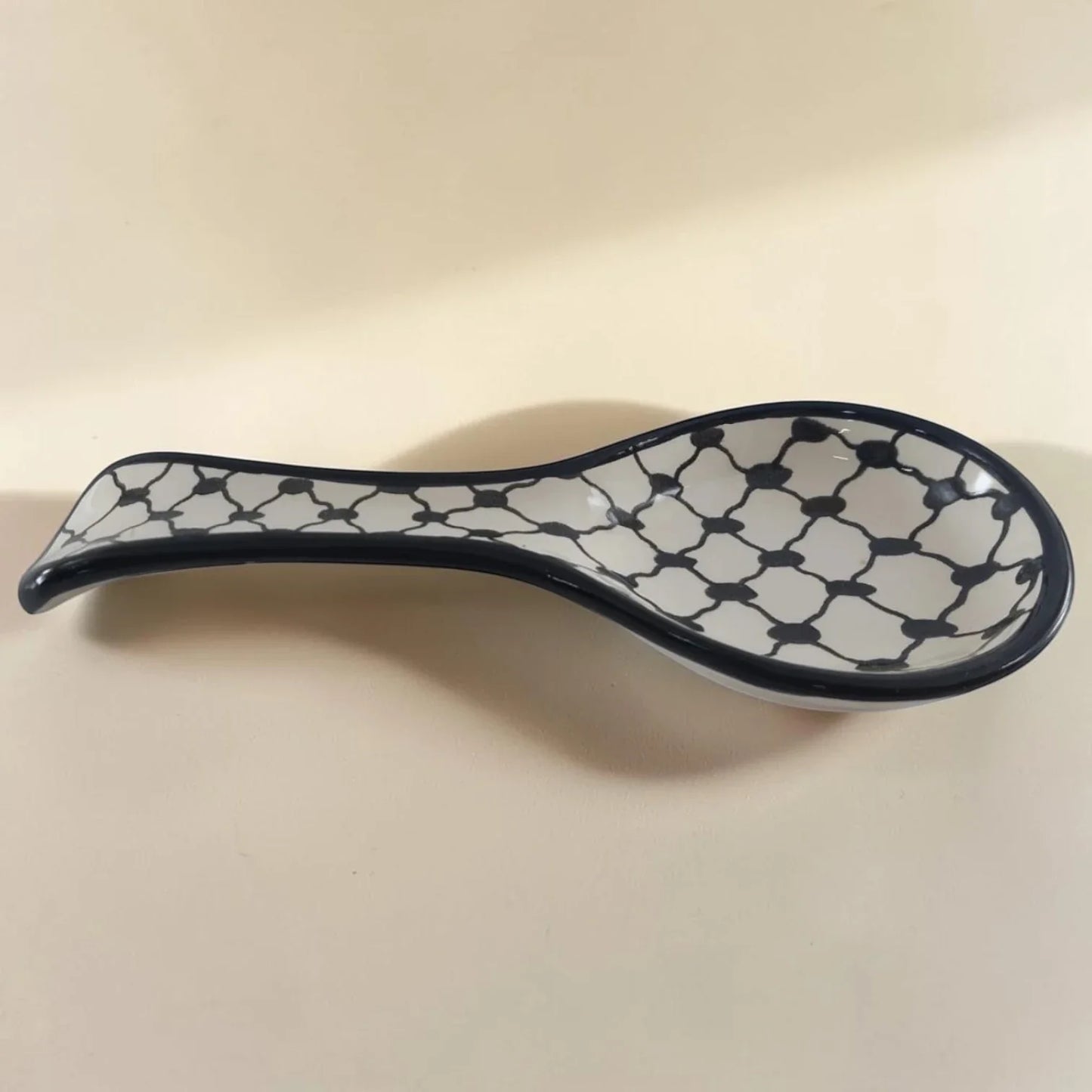 Handcrafted Palestinian Ceramic Spoon Rest – Large Spoon Holder, Kitchen Utensil Set & Kitchen Accessories Decor