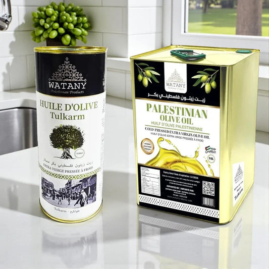 Huile d'olive palestinienne Tulkarm – Huile d'olive extra vierge premium en formats 1 L, 16 L et vrac