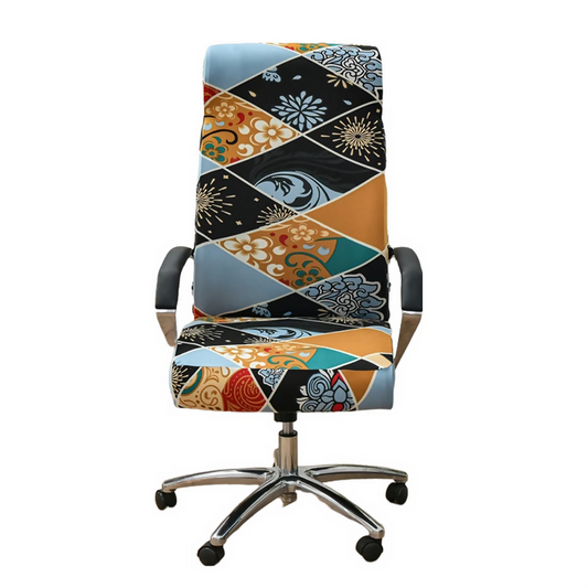 Anyhouz Office Chair Cover All Seasons Design Non-Slip Rotating Seat