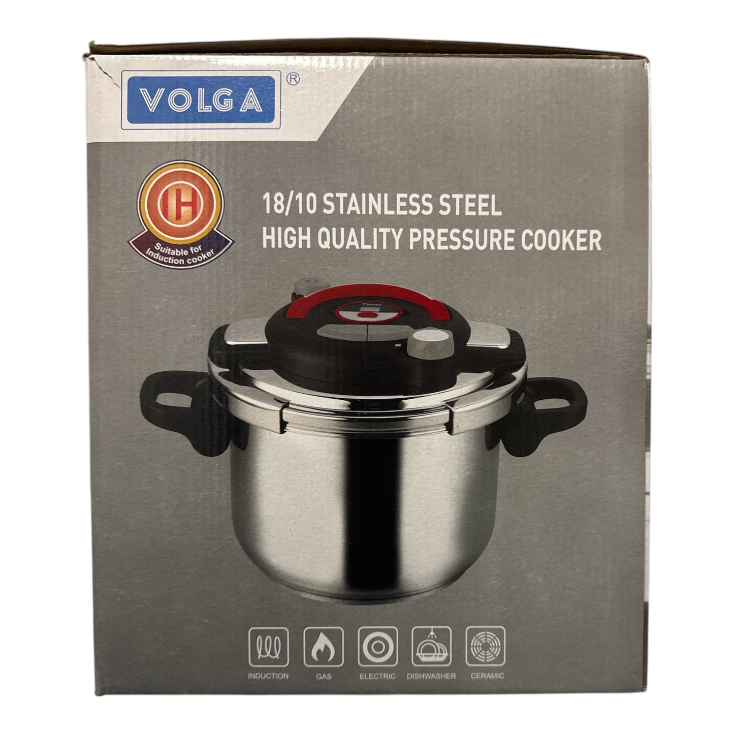 Autocuiseur en acier inoxydable Volga 7 L – Acier 18/10, compatible induction