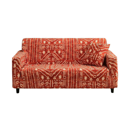 Anyhouz Sofa Cover Red Printed Christmas Design Non Slip Stretchable Slipcover