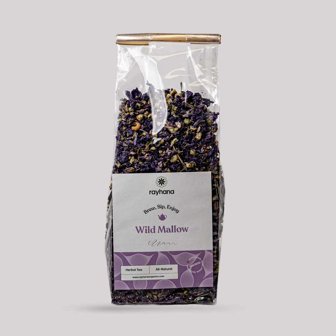Wild Mallow Herbal Tea – Whole Purple Mallow Flowers by Rayhana Organics