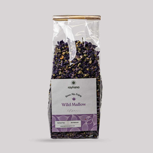 Wild Mallow Herbal Tea – Whole Purple Mallow Flowers by Rayhana Organics