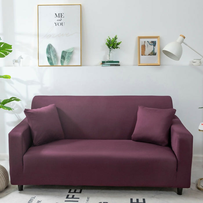 Anyhouz Sofa Cover Plain Bean Paste Red Style and Protection