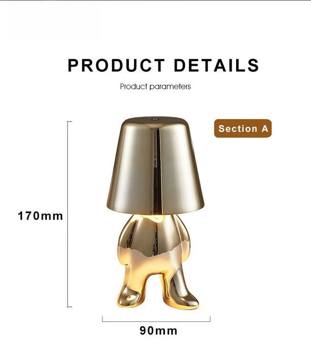 Anyhouz Hotel Lightning Lamp Rechargeable Gold Little Man