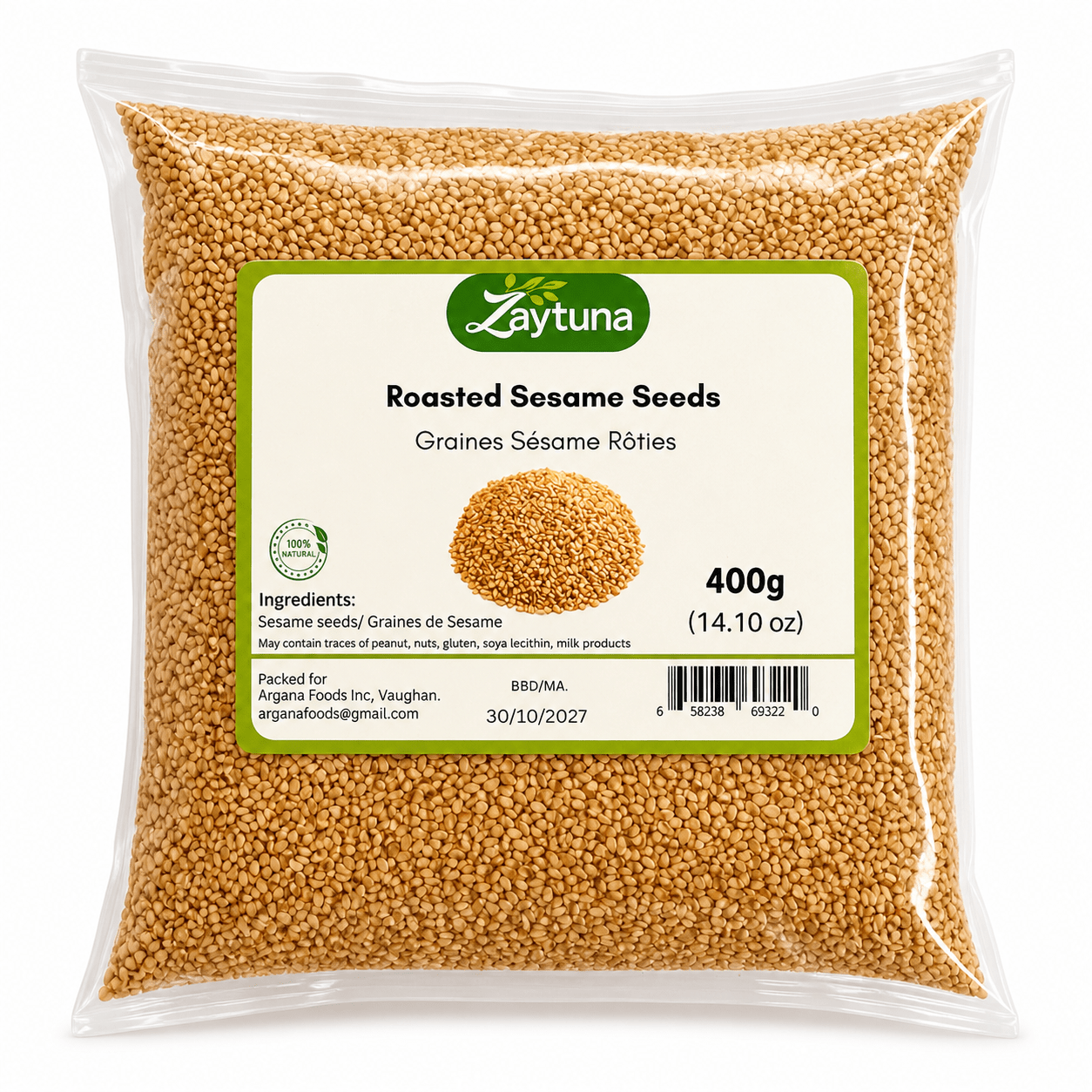 Graines de sésame grillées Zaytuna 400g