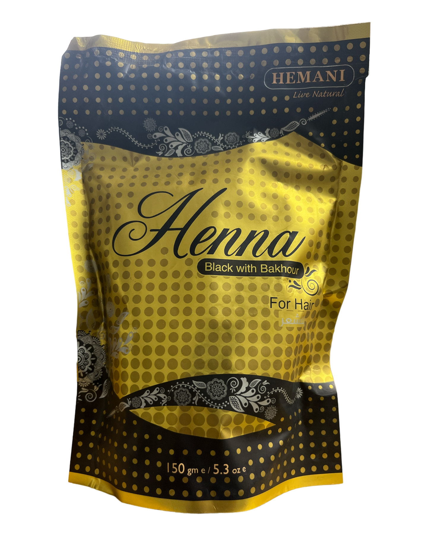 Hemani Black Henna Powder with Bakhour for Hair 150g