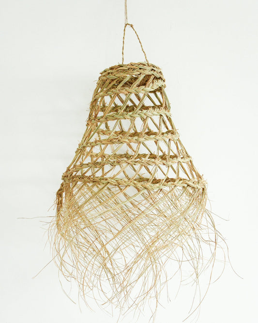 Moroccan Handwoven Seagrass Lampshade with fringes
