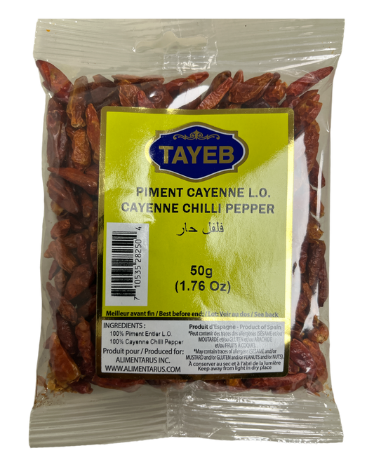 Tayeb Whole Cayenne  Chilli Pepper  50g