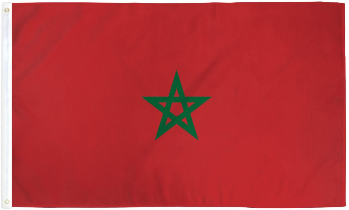Large Morocco Flag Polyester 3’x5’ (90x150cm)
