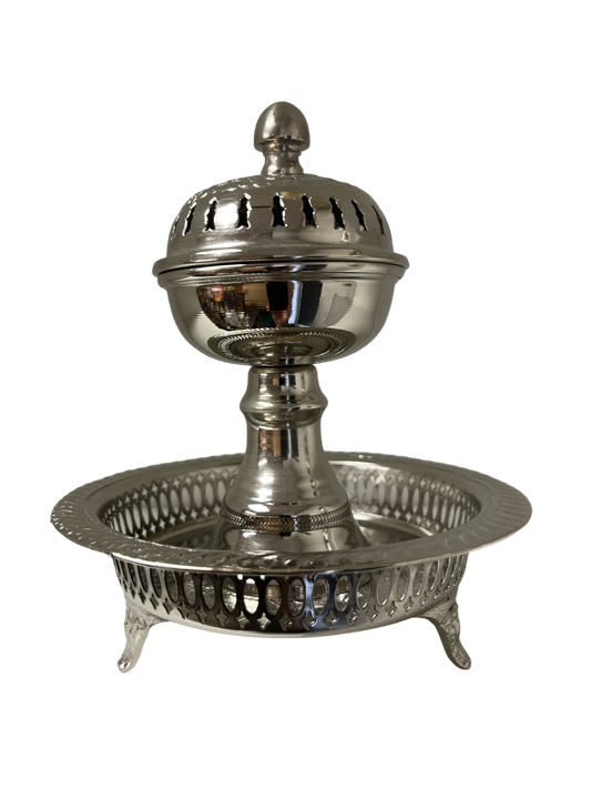 Traditional Incense Burner Mibkhara Silver Hand Crafted