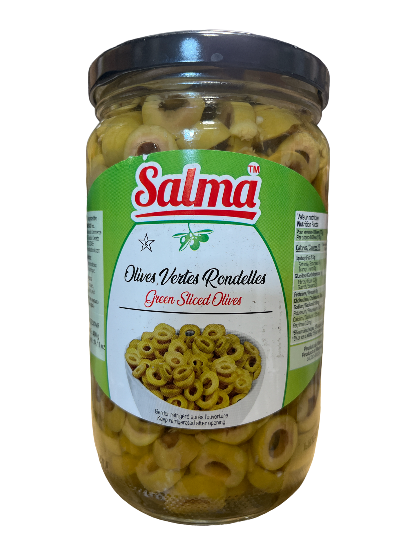 Salma  Sliced Green Olives 450gNet